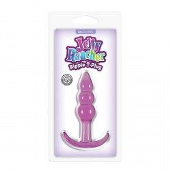 Фиолетовая анальная пробка Jelly Rancher T-Plug Ripple Purple - 10,9 см.