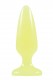 Желтая, светящаяся в темноте анальная пробка Firefly Pleasure Plug Medium Yellow - 12,7 см.