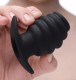 Средняя черная анальная пробка Hive Ass Tunnel Silicone Ribbed Hollow Anal Plug Medium - 8,13 см.