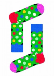 Зеленые носки Big Dot Sock в цветной горох Happy socks