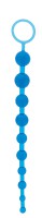 Синяя анальная цепочка с кольцом Oriental Jelly Butt Beads - 26,6 см.
