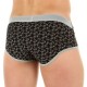 Черные мужские трусы-брифы с принтом в виде звездочек и контрастной резинкой Darkzone
