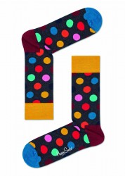 Черные носки Big Dot Sock в цветной горох Happy socks