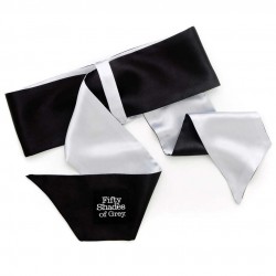 Черно-серый галстук-фиксация Satin Restraint Wrist Tie