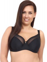 Бюстгальтер на косточках с чашками plus size из микрофибры и сетки Akcent Бюстгальтер на косточках с чашками plus size из микрофибры и сетки Akcent