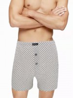 Хлопковые мужские трусы-боксеры с рисунком-сеткой Gentlemen