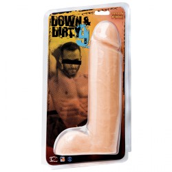 Телесный реалистик с мошонкой Wildfire Down  Dirty 9 Dong - 23,5 см.