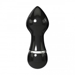 Чёрный алюминиевый вибратор Black Small - 7,5 см.