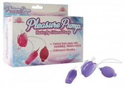 Фиолетовая помпа с вибрацией Pleasure Pump Butterfly Clitoral