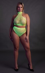 Эффектный зеленый комплект Turtle Neck and High Waist Slip Shots Media BV