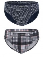 Комплект из 2 трусов-слипов - в клетку и с корабликами Gentlemen Комплект из 2 трусов-слипов - в клетку и с корабликами Gentlemen