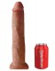Кофейный фаллоимитатор-гигант на присоске 13 Cock - 33 см.