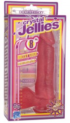 Розовый фаллос на присоске Crystal Jellies - 20,5 см.