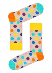 Меланжевые носки унисекс Big Dot Sock в яркий горох Happy socks