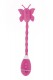 Розовый вибростимулятор-бабочка на ручке The Celine Butterfly
