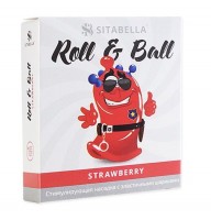 Стимулирующий презерватив-насадка Roll  Ball Strawberry