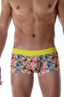 Яркие трусы-боксеры с геометрическим принтом и цветной резинкой Don Moris