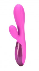 Розовый вибромассажер Excite 6x Rabbit Style со стимуляцией клитора - 17,8 см.