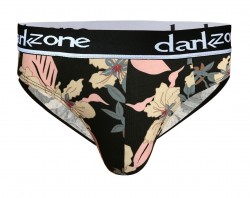 Черные трусы-брифы с цветочным принтом Darkzone