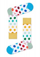 Белые носки унисекс Big Dot Sock в цветной горох Happy socks