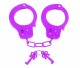 Фиолетовые металлические наручники с ключиками