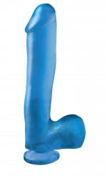 Голубой фаллоимитатор на присоске 10 Dong with Suction Cup - 26 см.