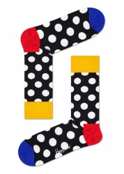 Черные носки унисекс Big Dot Sock в белый горох Happy socks