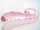 Розовый анальный стимулятор с шишечками по всей длине и закрученной ручкой - 15,5 см.