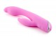 Розовый вибратор с клиторальным стимулятором Wish - 17 см.