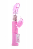 Розовый вибромассажёр для стимуляции G-точки и клитора The Donatella Jelly G