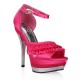 Босоножки с серебристым каблуком Fuchsia Hustler Shoes