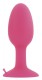 Розовая анальная втулка со стальным шариком внутри Popo Pleasure - 8,5 см.
