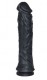 Чёрный фаллоимитатор на присоске с ярко выраженным рельефом - 21,5 см.