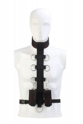 Черный шейный воротник и манжеты на запястья Collar Body Restraint