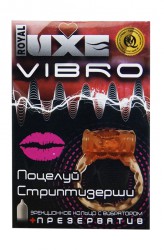 Эрекционное виброкольцо Luxe Vibro Поцелуй стриптизёрши