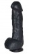 Крупный чёрный фаллоимитатор на присоске - 17 см.