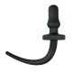 Черная анальная втулка Dog Tail Plug с хвостом